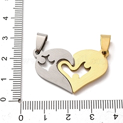 Valentine's Day 304 Stainless Steel Split Pendants&nbsp;STAS-F368-11GP