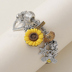Sunflower & Heart & Bees Brass Cuff Bangles&nbsp;FS-WG88ED5-01