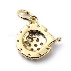 Brass Micro Pave Cubic Zirconia Charms&nbsp;ZIRC-F131-10G