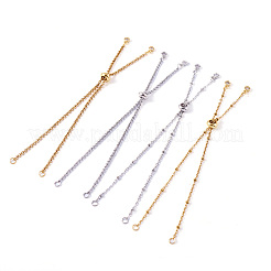 2 Sets 2 Colors 304 Stainless Steel Satellite Chain Bracelet Slider Making&nbsp;MAK-TA0001-22