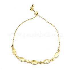 Clear Cubic Zirconia & Enamel Horse Eye Links Slider Bracelet&nbsp;BJEW-A127-01G