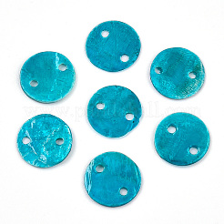 Spray Painted Natural Capiz Shell Connector Charms&nbsp;SSHEL-N039-03