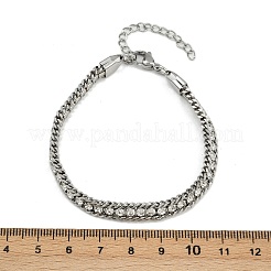 304 Stainless Steel Curb Chain Bracelets for Women&nbsp;BJEW-Z143-21P