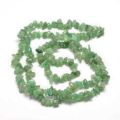 Natural Green Aventurine Chip Bead Strands&nbsp;X-G-M205-10B