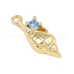 Brass Micro Pave Cubic Zirconia Pendants&nbsp;KK-I352-34G-01