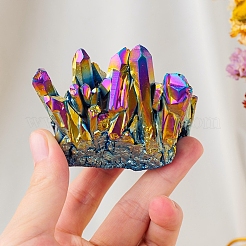 Electroplated Natural Druzy Quartz Crystal Cluster Ornaments&nbsp;PW-WG24416-04