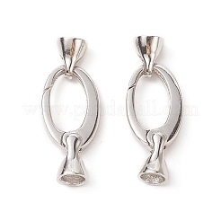 Anti-Tarnish Rhodium Plated 925 Sterling Silver Key Clasps&nbsp;STER-F037-140P