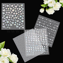 8 Sheets 4 Styles Laser Heart Pattern Nail Art Sticker&nbsp;DIY-CY0001-90