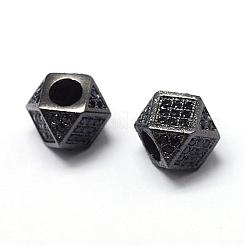 Rack Plating Brass Cubic Zirconia Beads&nbsp;ZIRC-S029-01B