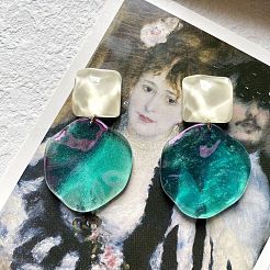 Acrylic Stud Dangle Earrings&nbsp;WG5CC9B-01