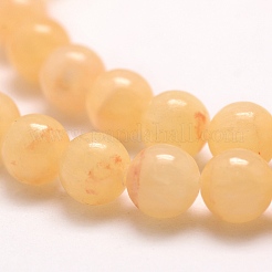 Natural Honey Jade Beads Strands&nbsp;G-E380-05-7mm