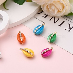 Spray Painted Natural Cowrie Shell Pendants&nbsp;PALLOY-JF00525