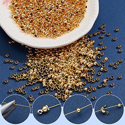 2000Pcs Brass Crimp Beads&nbsp;KK-SP0002-61G