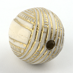 Round Plating Acrylic Beads&nbsp;PACR-Q102-80A