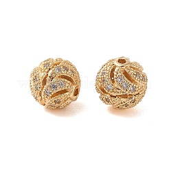 Brass Micro Pave Clear Cubic Zirconia Beads&nbsp;KK-B100-025G