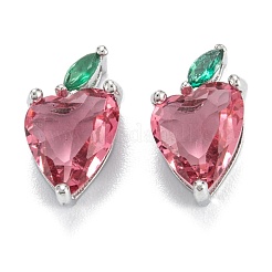Brass Cubic Zirconia Charms&nbsp;ZIRC-G170-02P