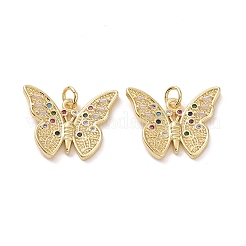 Brass Cubic Zirconia Pendants&nbsp;KK-G453-24G