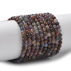 Natural Red Corundum/Ruby and Sapphire Beads Strands&nbsp;X-G-L651-C01-4mm