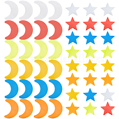 8 Sets 2 Style Star & Moon PET Safety Reflector Strips Adhesive Stickers&nbsp;AJEW-GF0003-95