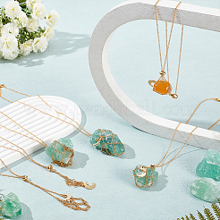 6Pcs Crystal Cage Holder Necklace&nbsp;NJEW-AB00036