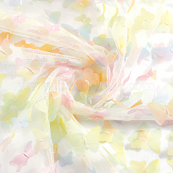 Gradient 3D Butterfly Polyester Gauze Fabric&nbsp;AJEW-WH20006-148D