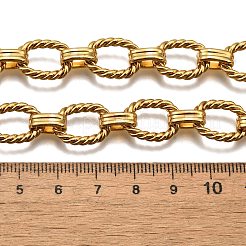 304 Stainless Steel Twisted Oval Link Chain Necklaces&nbsp;NJEW-R023-13G