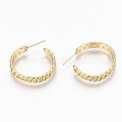 Brass Half Hoop Earrings&nbsp;KK-R117-054G-NF