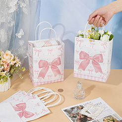 Bowknot Printed Paper Packaging Bags with Handles&nbsp;ABAG-WH0071-002A