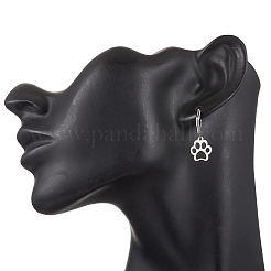 304 Stainless Steel Paw Print Leverback Earrings&nbsp;EJEW-JE06528