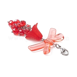4Pcs Glass & Arcylic Pendant Decorations&nbsp;HJEW-TA00433