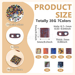 45G 9 Colors 2-Hole Baking Paint Glass Seed Beads&nbsp;SEED-TA0001-71