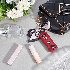 PU Leather Lipstick Storage Bag Pendant Keychain&nbsp;KEYC-WH0036-23B