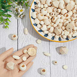5 Styles Unfinished Wood Beads&nbsp;WOOD-PA0001-21