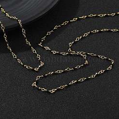 2mm Faceted Round Natural Spinel & Brass Link Chain Necklaces&nbsp;NJEW-S436-01