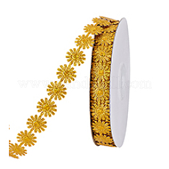 Sparkle Polyester Flower Lace Trim Ribbon&nbsp;OCOR-WH0105-095A