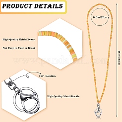 4Pcs 4 Colors Handmade Polymer Clay ID Card Neck Strap Card Holder&nbsp;NJEW-SW00034