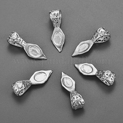Brass Glue-on Flat Pad Bails for Pendant Making&nbsp;KK-E650-14P-NF