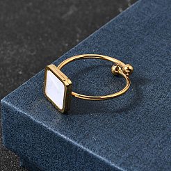 304 Stainless Steel Cuff Open Rings for Women&nbsp;RJEW-B161-01G-02