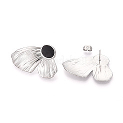 304 Stainless Steel Enamel Stud Earrings&nbsp;EJEW-T047-33P-B