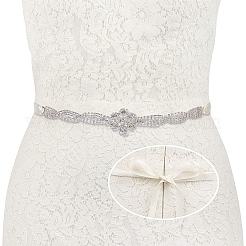 Alloy Crystal Rhinestone Flower Bridal Belt&nbsp;AJEW-WH0258-594