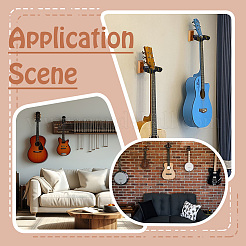 4Pcs Wood with Iron Wall Mounted Guitar Hanger&nbsp;ODIS-AR0001-17