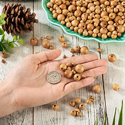 300Pcs 5 Styles Natural Wood Beads&nbsp;WOOD-TA0002-86