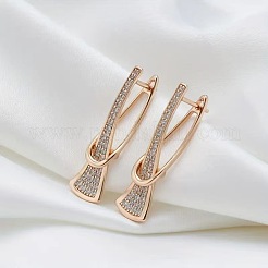 Brass Micro Pave Clear Cubic Zirconia Nuggets Hoop Earrings&nbsp;FS-WG6D53B-01