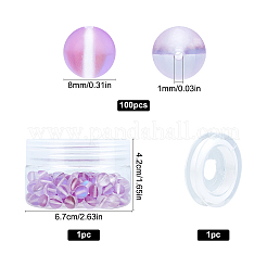DIY Synthetic Moonstone Beads Stretch Bracelet Making Kits&nbsp;DIY-SC0012-84D