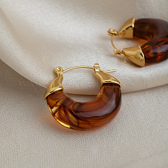 304 Stainless Steel Resin Huggie Hoop Earrings for Women&nbsp;EO2777-2