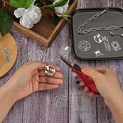 12Pcs 6 Styles 201 Stainless Steel Pendants&nbsp;STAS-SZ0002-21