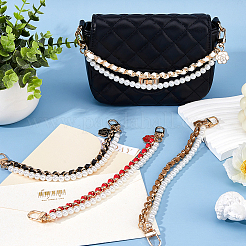 4Pcs 4 Colors ABS & Iron & Alloy & PU Leather Handbag Chain Straps&nbsp;FIND-HS0001-36B