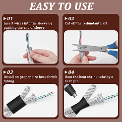 304 Stainless Steel Wire Braided Strap&nbsp;STAS-WH0044-114C