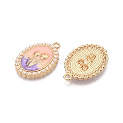 Rack Plating Alloy Enamel Pendants&nbsp;ENAM-N056-408B