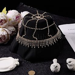 Alloy Rhinestone Mesh Headbands&nbsp;OHAR-WH20007-05G-02